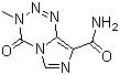 CAS 登录号：85622-93-1, 替莫唑胺, 4-甲基-5-氧代-2,3,4,6,8-五氮杂双环[4.3.0]壬-2,7,9-三烯-9-甲酰胺, 3,4-二氢-3-甲基-4-氧代咪唑并[5,1-d]-1,2,3,5-四嗪-8-甲酰胺