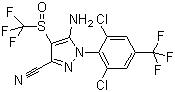 CAS 登录号：120068-37-3, 氟虫腈, 5-氨基-1-(2,6-二氯-4-三氟甲苯基)-4-三氟甲基亚磺酰基吡唑-3-腈