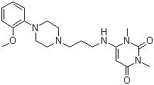 CAS 登录号：34661-75-1, 乌拉地尔, 6-{3-[4-(2-甲氧基苯基)-1-哌嗪基]-丙基氨基}-1,3-二甲基脲嘧啶