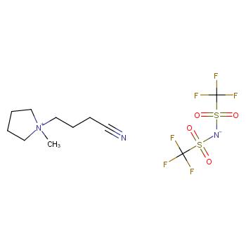 1040381-00-7 1-腈丙基- 1- 甲基吡咯烷双(三氟甲烷磺酰)亚胺盐 结构式图片
