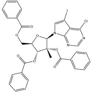 (2R,3R,4R,5R)-5-((benzoyloxy)methyl)-2-(4-chloro-5-iodo-7H-pyrrolo[2,3-d]pyrimidin-7-yl)-3-methyltetrahydrofuran-3,4-diyl dibenzoate
