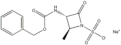 (2S-trans)-2-Methyl-4-oxo-3-[[(phenylmethoxy)carbonyl]amino]-1-azetidinesulfonic acid monosodium salt Structure