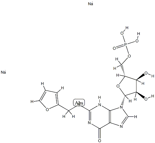 5'-Xanthylic acid, 2-S-(2-furanylmethyl)-2-thio-, disodium salt (9CI) Struktur