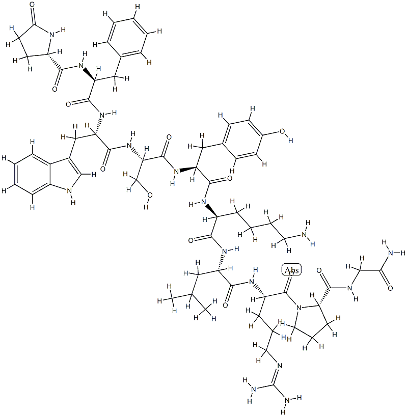LHRH, pGlu(1)-Phe(2)-Trp(3)-Lys(6)- Structure