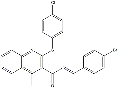 (E)-3-(4-bromophenyl)-1-{2-[(4-chlorophenyl)sulfanyl]-4-methyl-3-quinolinyl}-2-propen-1-one