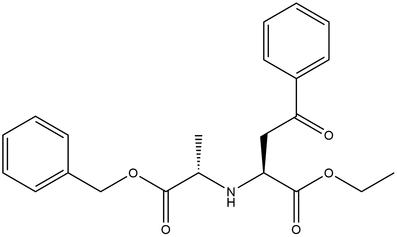 Benzenebutanoic acid, α-[[(1S)-1-methyl-2-oxo-2-(phenylmethoxy)ethyl]amino]-γ-oxo-, ethyl ester, (αS)- Struktur