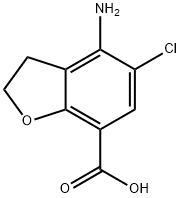 4-氨基-5-氯-2,3-二氢苯并呋喃-7-羧酸, 123654-26-2, 结构式