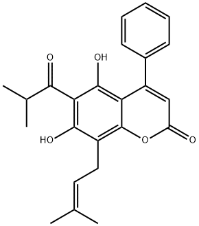 5,7-ジヒドロキシ-8-(3-メチル-2-ブテニル)-6-(2-メチル-1-オキソプロピル)-4-フェニル-2H-1-ベンゾピラン-2-オン