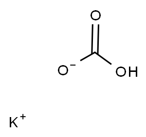 Potassium bicarbonate Struktur