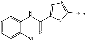 2-氨基-N-(2-氯-6-甲基苯基)噻唑-5-甲酰胺, 302964-24-5, 结构式