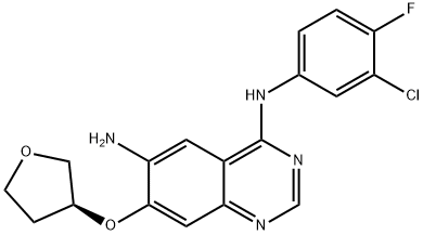 N4-(3-氯-4-氟苯基)-7-[[(3S)-四氢-3-呋喃基]氧基]-4,6-喹唑啉二胺, 314771-76-1, 结构式