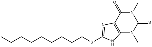3,7-Dihydro-1,3-dimethyl-8-(nonylthio)-2-thioxo-1H-purin-6(2H)-one Structure