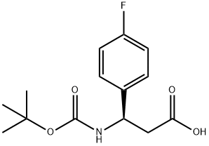 BOC-(R)-3-AMINO-3-(4-FLUORO-PHENYL)-PROPIONIC ACID Structure