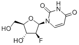 1-(2-Deoxy-2-fluoro-beta-D-arabinofuranosyl)uracil Structure