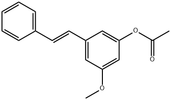 (E)-3-アセトキシ-5-メトキシスチルベン 化学構造式