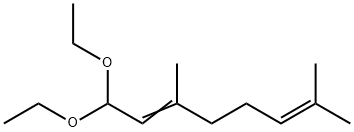1,1-ジエトキシ-3,7-ジメチル-2,6-オクタジエン 化学構造式